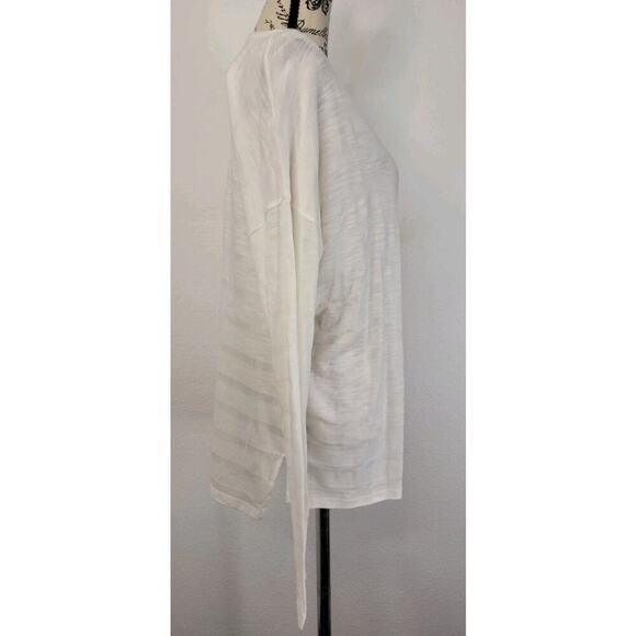 Vince Pullover Woman Medium White Ivory Striped Relax Oversized Coastal Nautical - Picture 4 of 8